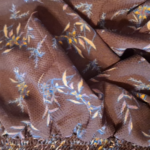 Free People Purple Floral Boho Off-Shoulder Babydoll Top Sz S - Picture 5 of 6